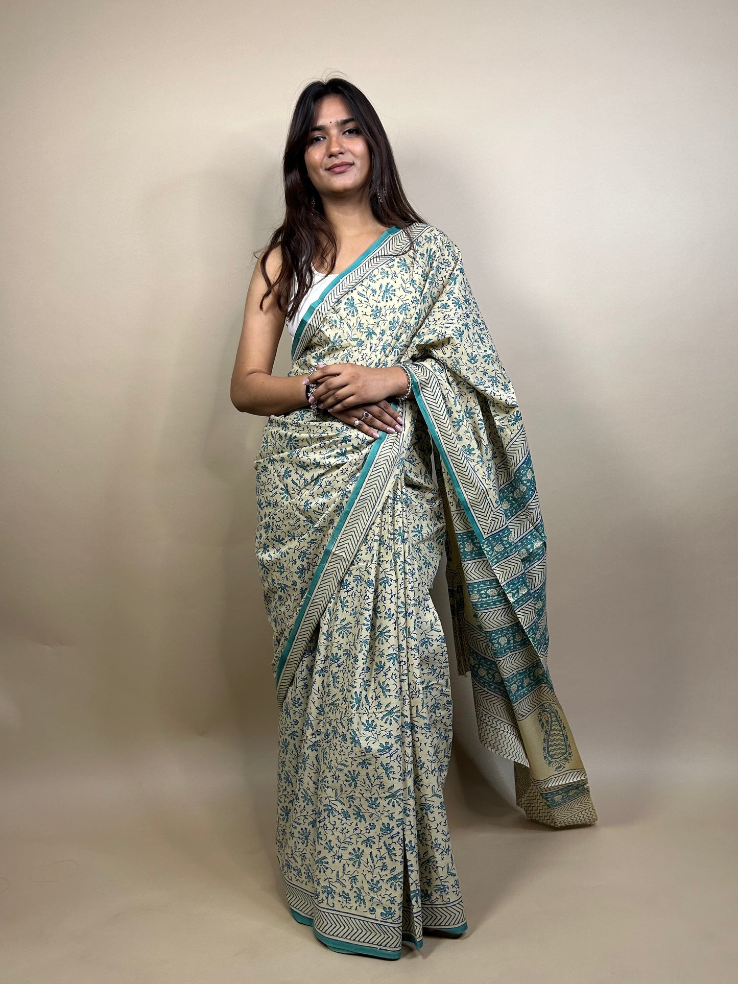 Banjara Handblock Printed Cotton Saree