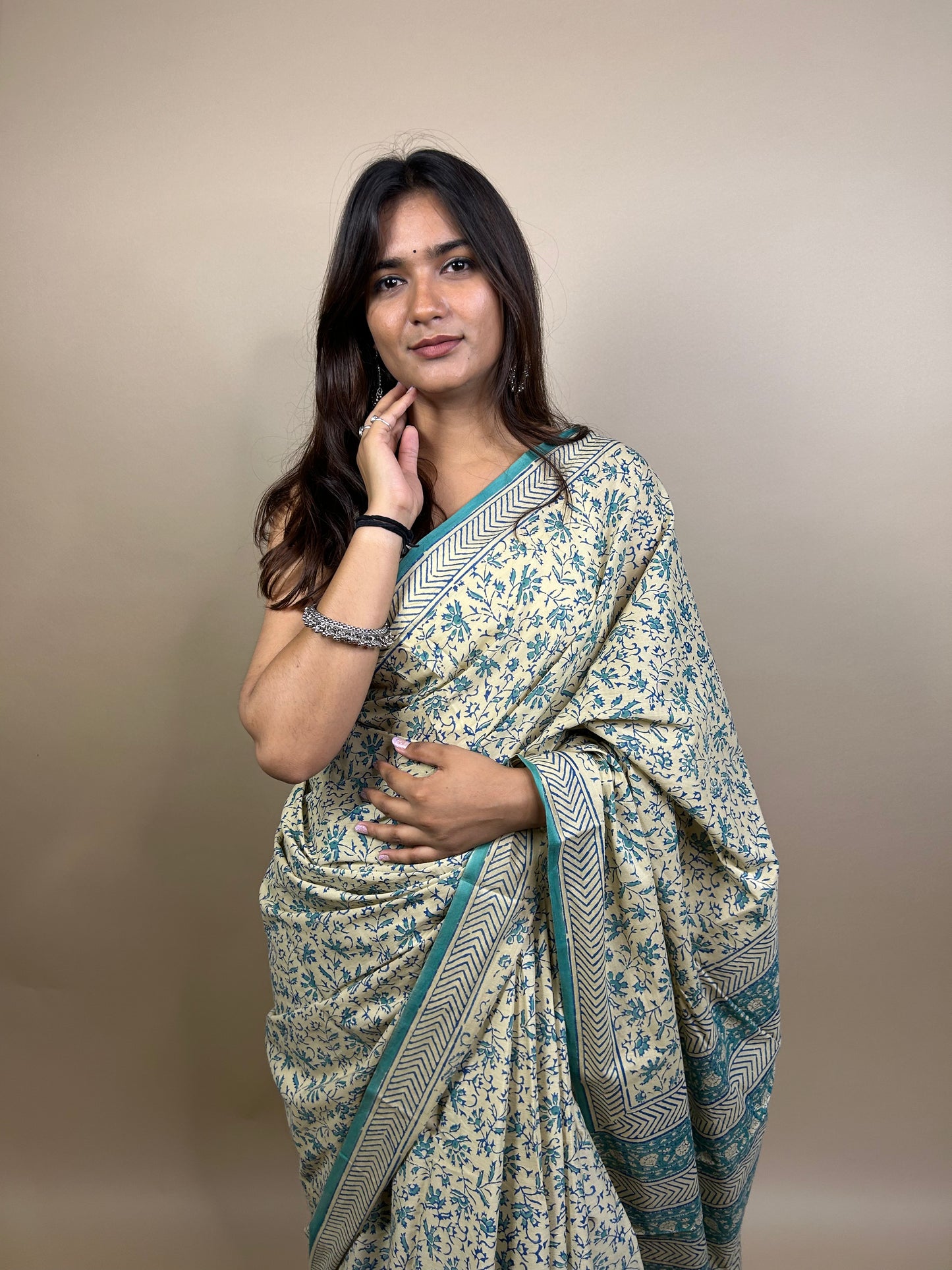 Banjara Handblock Printed Cotton Saree