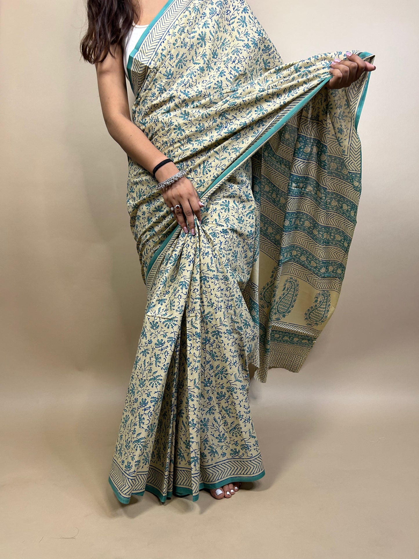 Banjara Handblock Printed Cotton Saree
