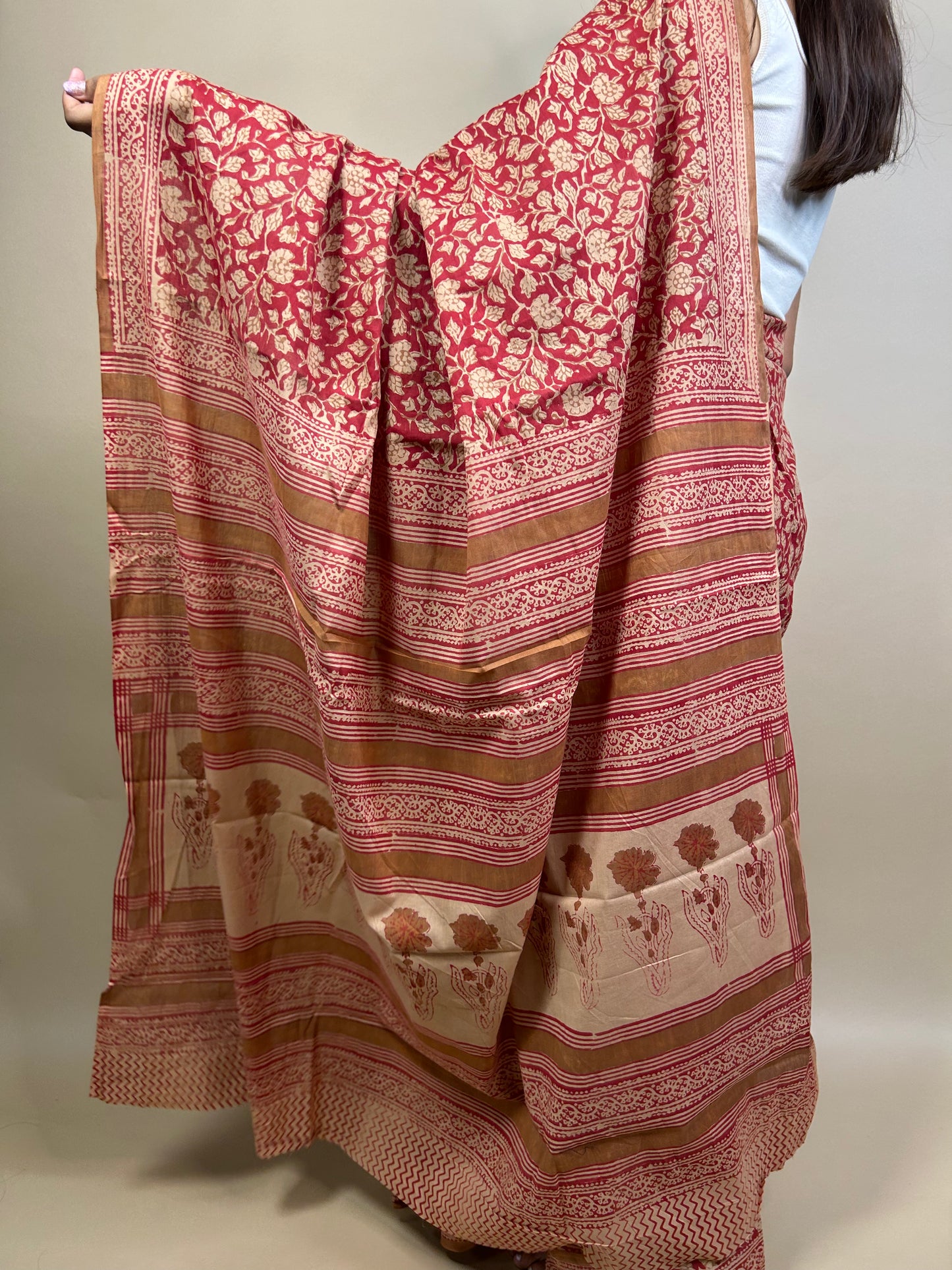 Banjara Handblock Printed Cotton Saree