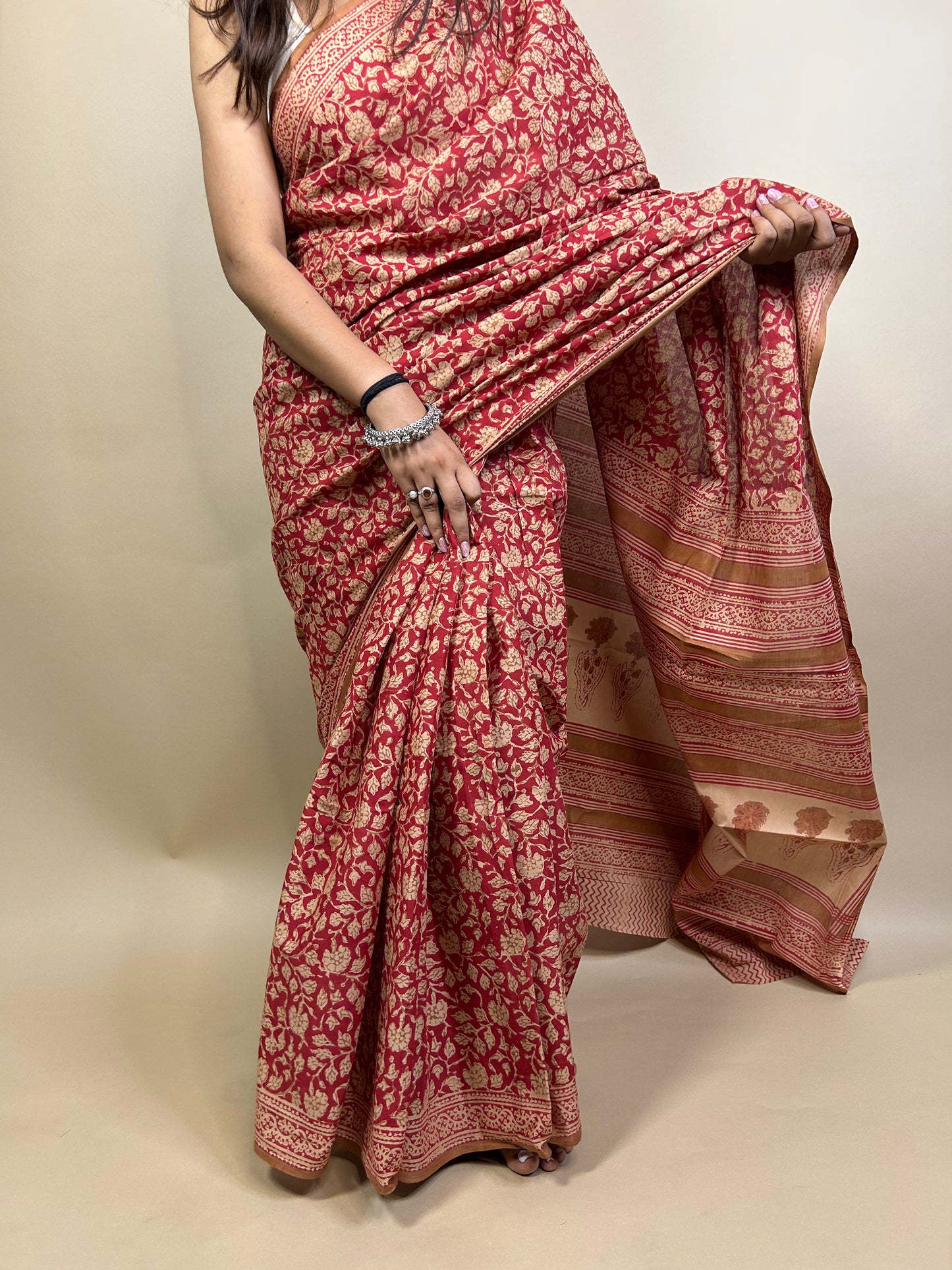 Banjara Handblock Printed Cotton Saree