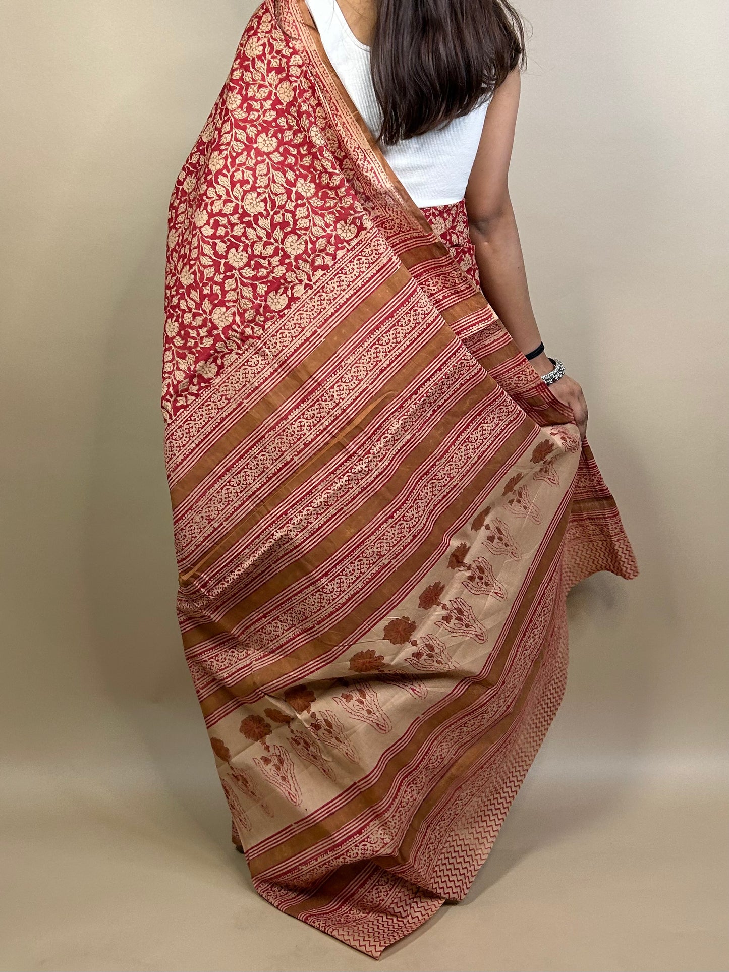 Banjara Handblock Printed Cotton Saree