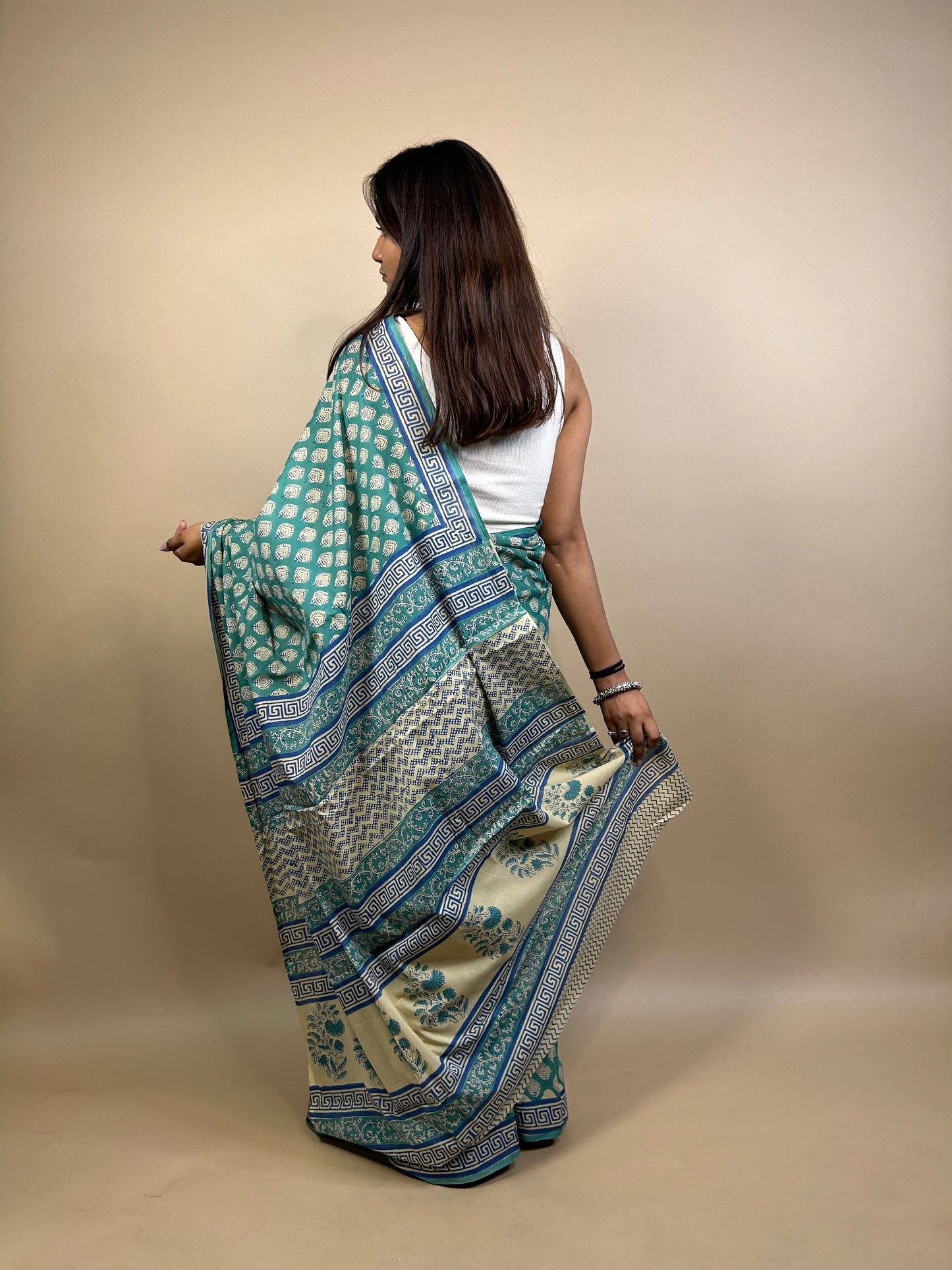 Banjara Handblock Printed Cotton Saree