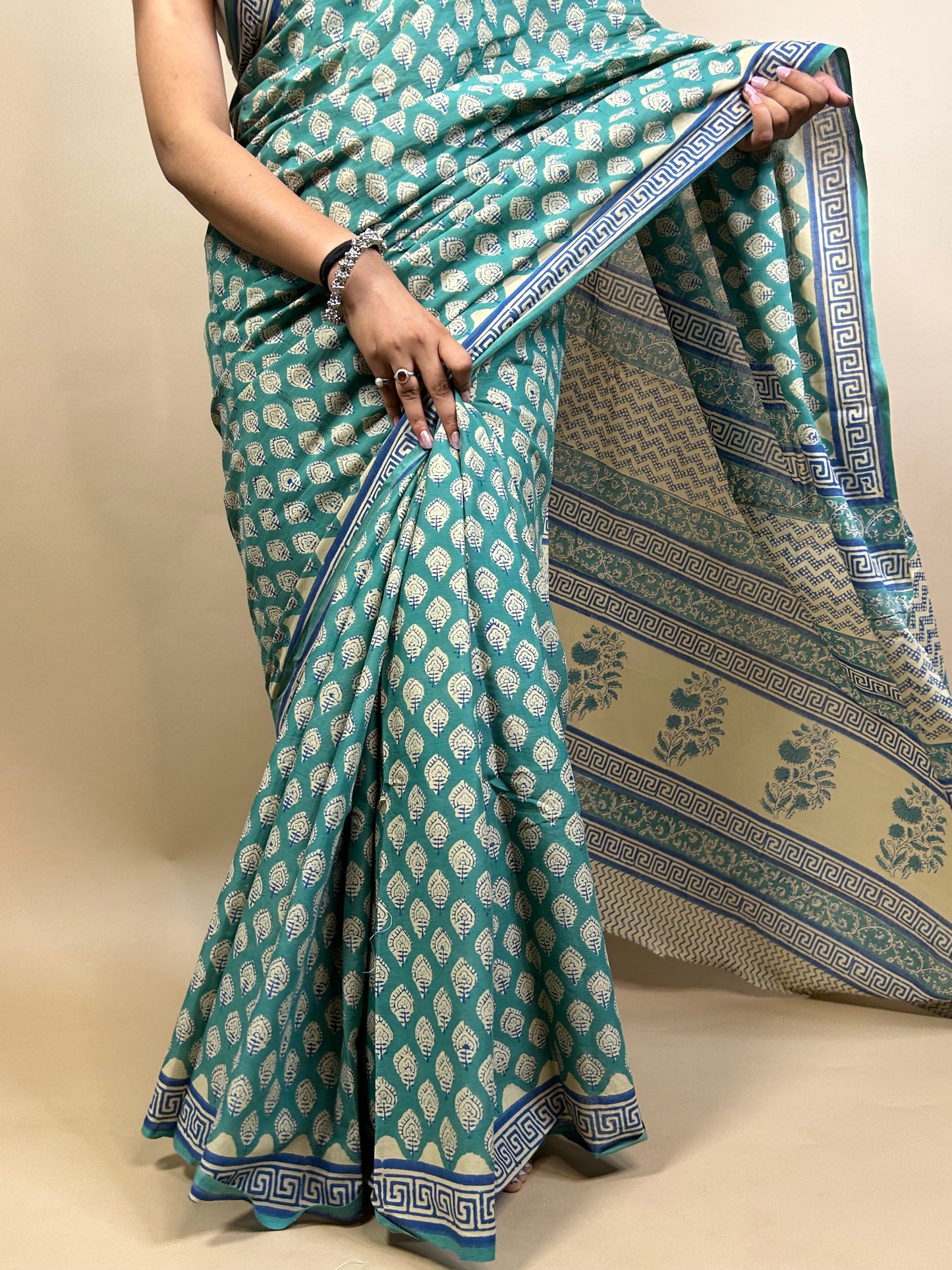Banjara Handblock Printed Cotton Saree