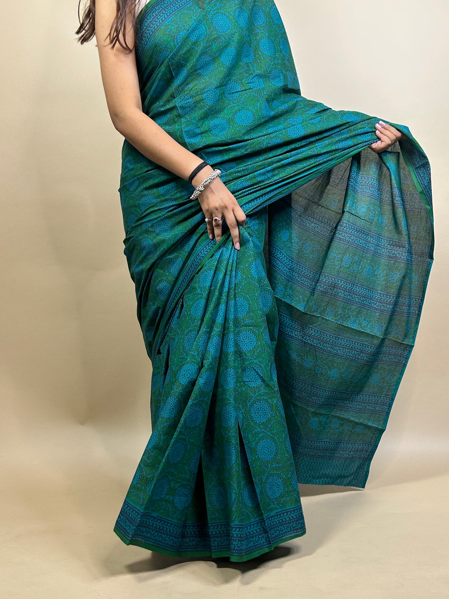 Banjara Handblock Printed Cotton Saree