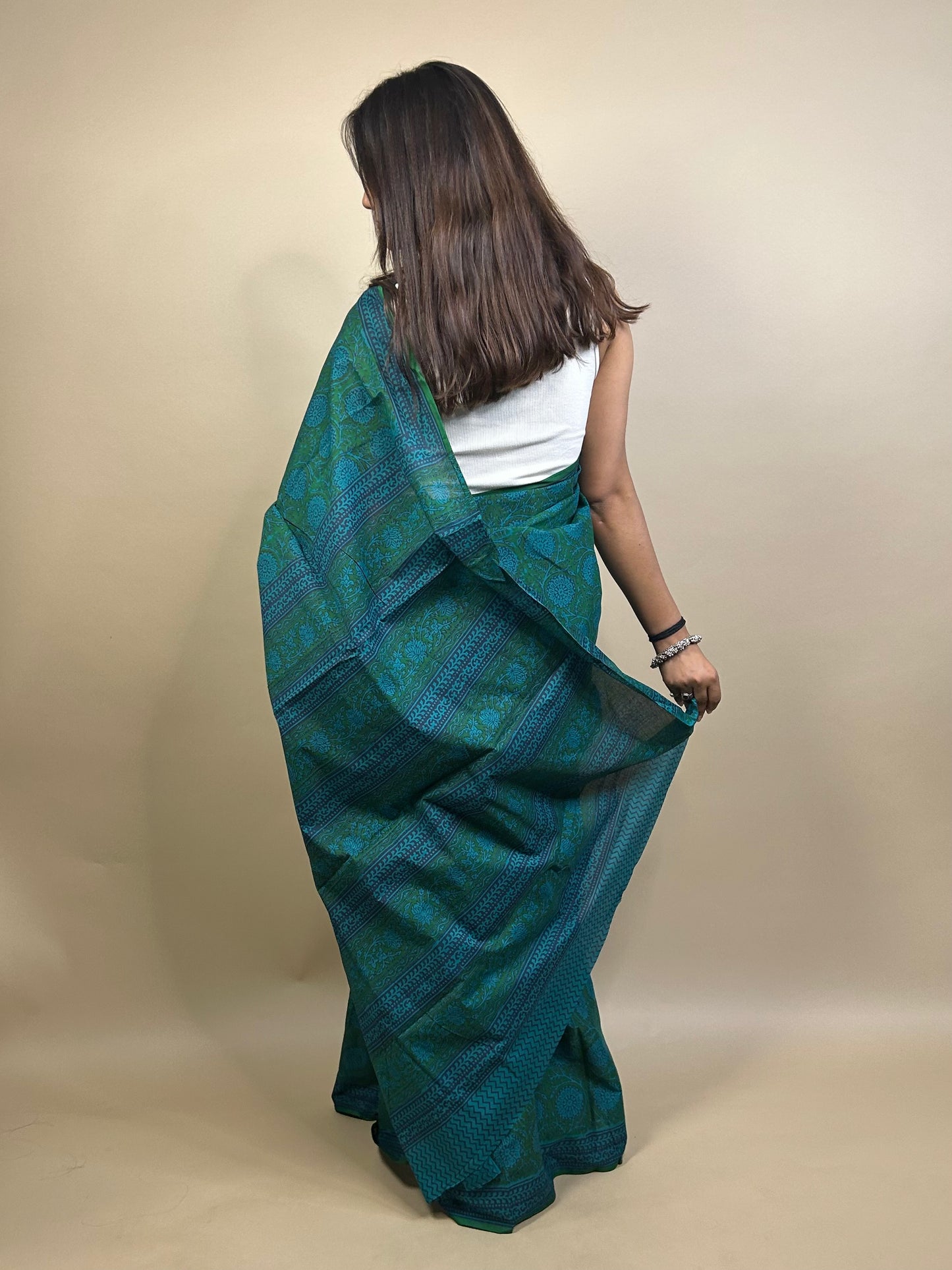 Banjara Handblock Printed Cotton Saree