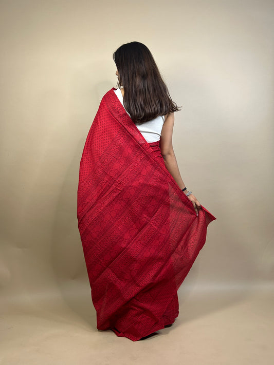 Banjara Handblock Printed Cotton Saree