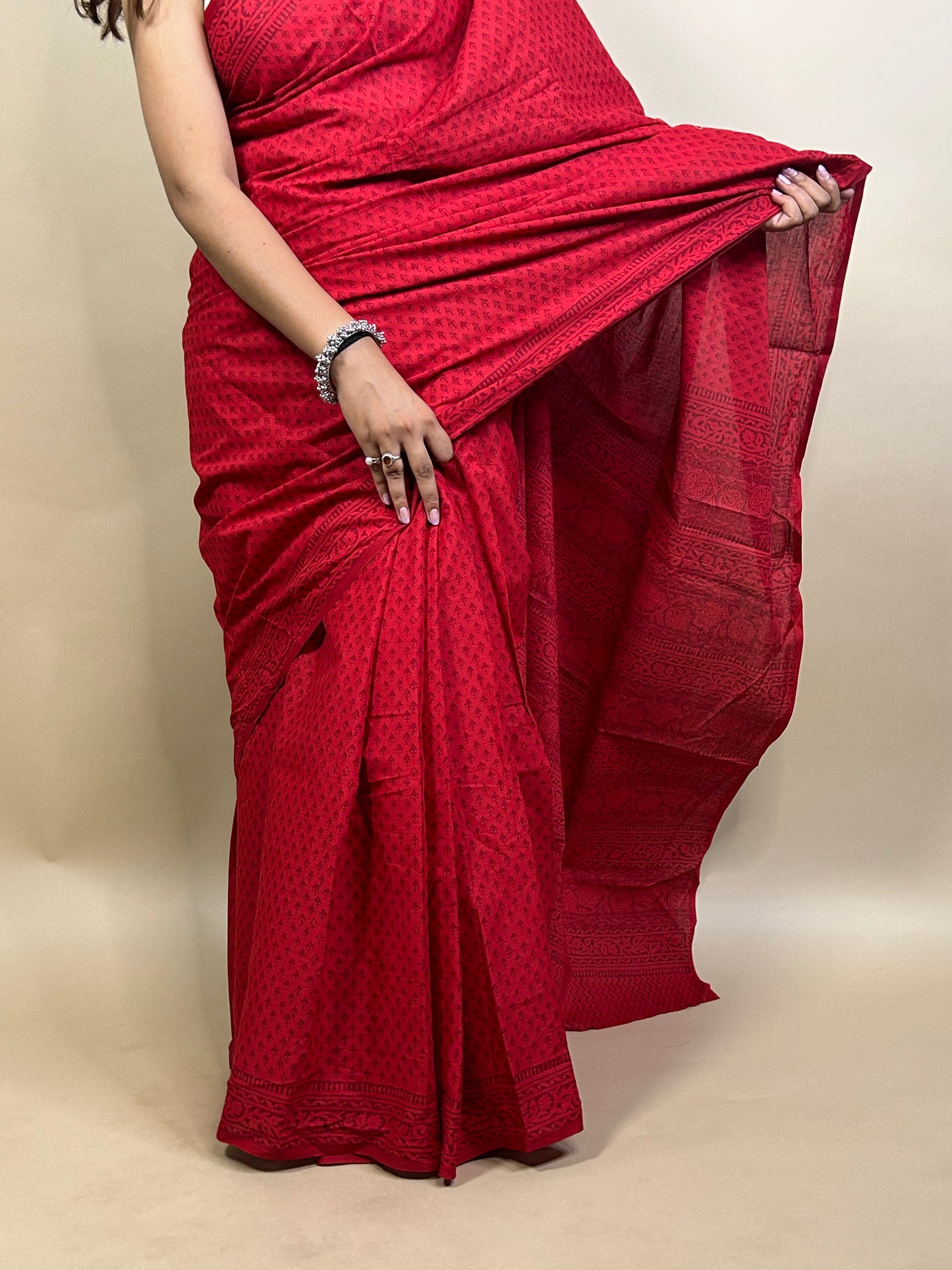 Banjara Handblock Printed Cotton Saree
