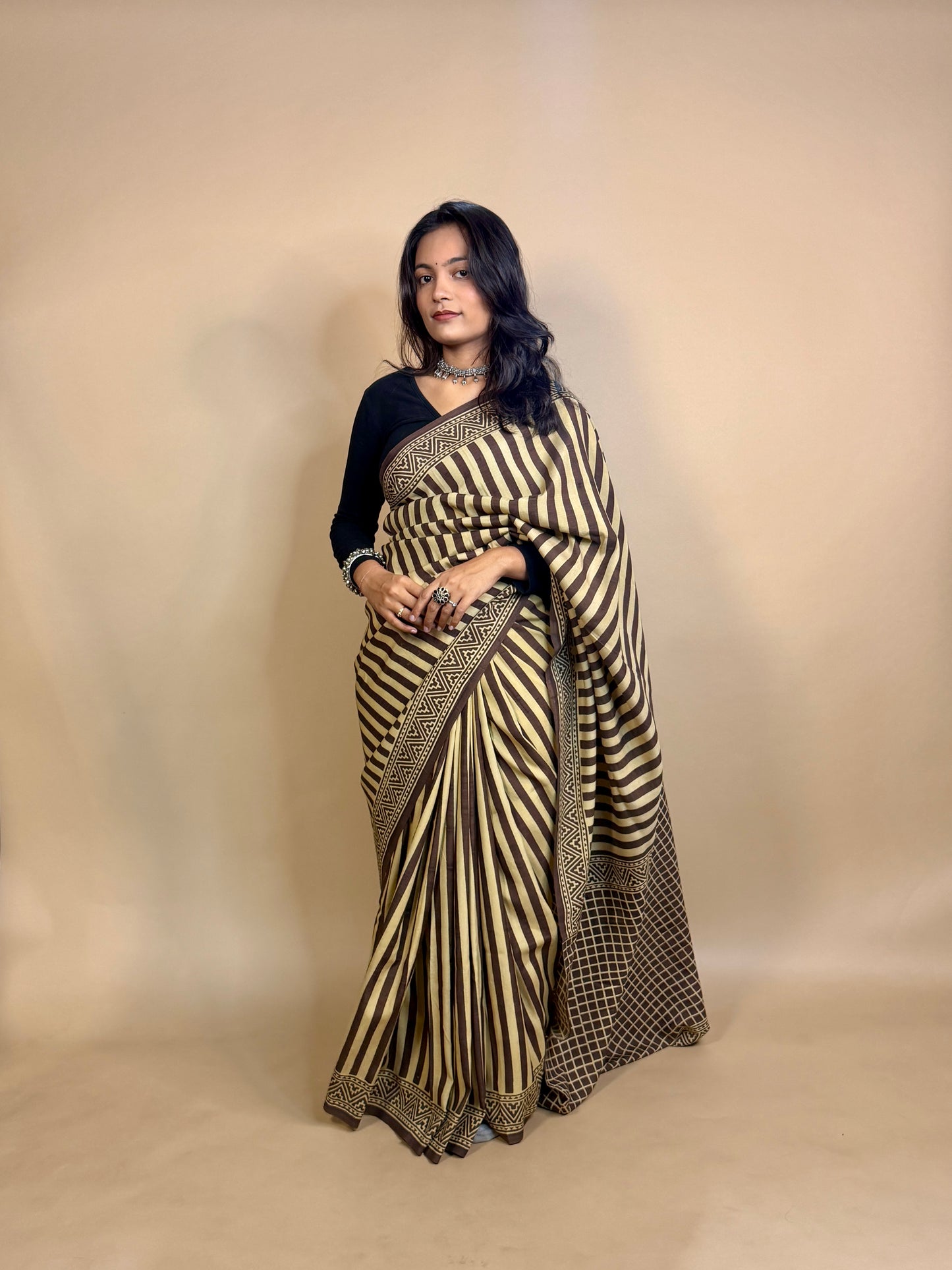 Assam Silk Handblock Printed Saree