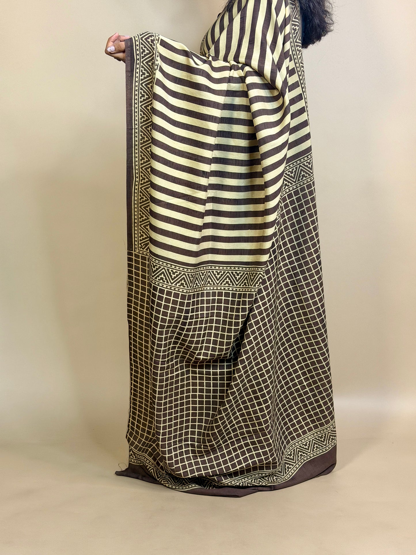 Assam Silk Handblock Printed Saree