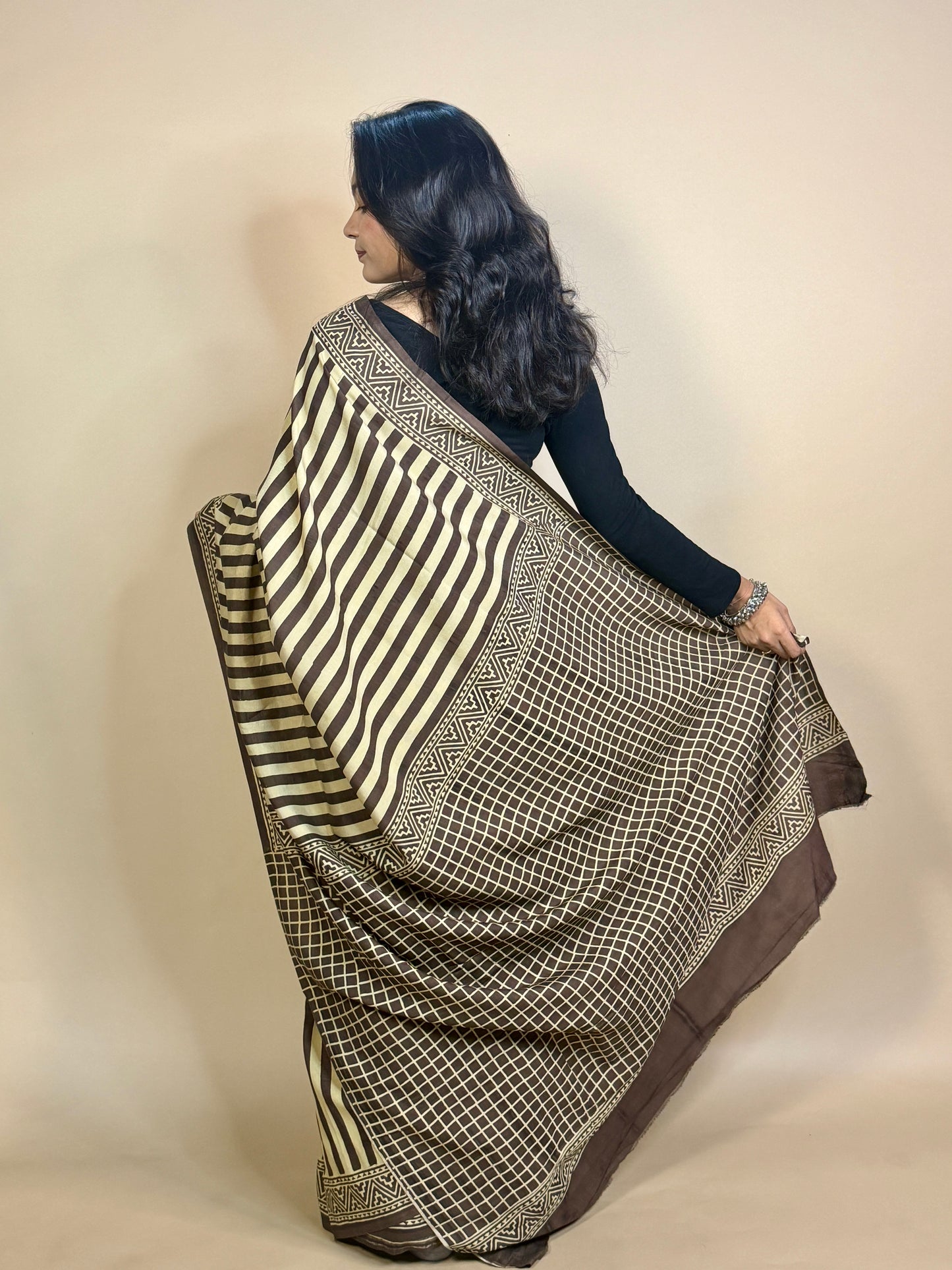 Assam Silk Handblock Printed Saree