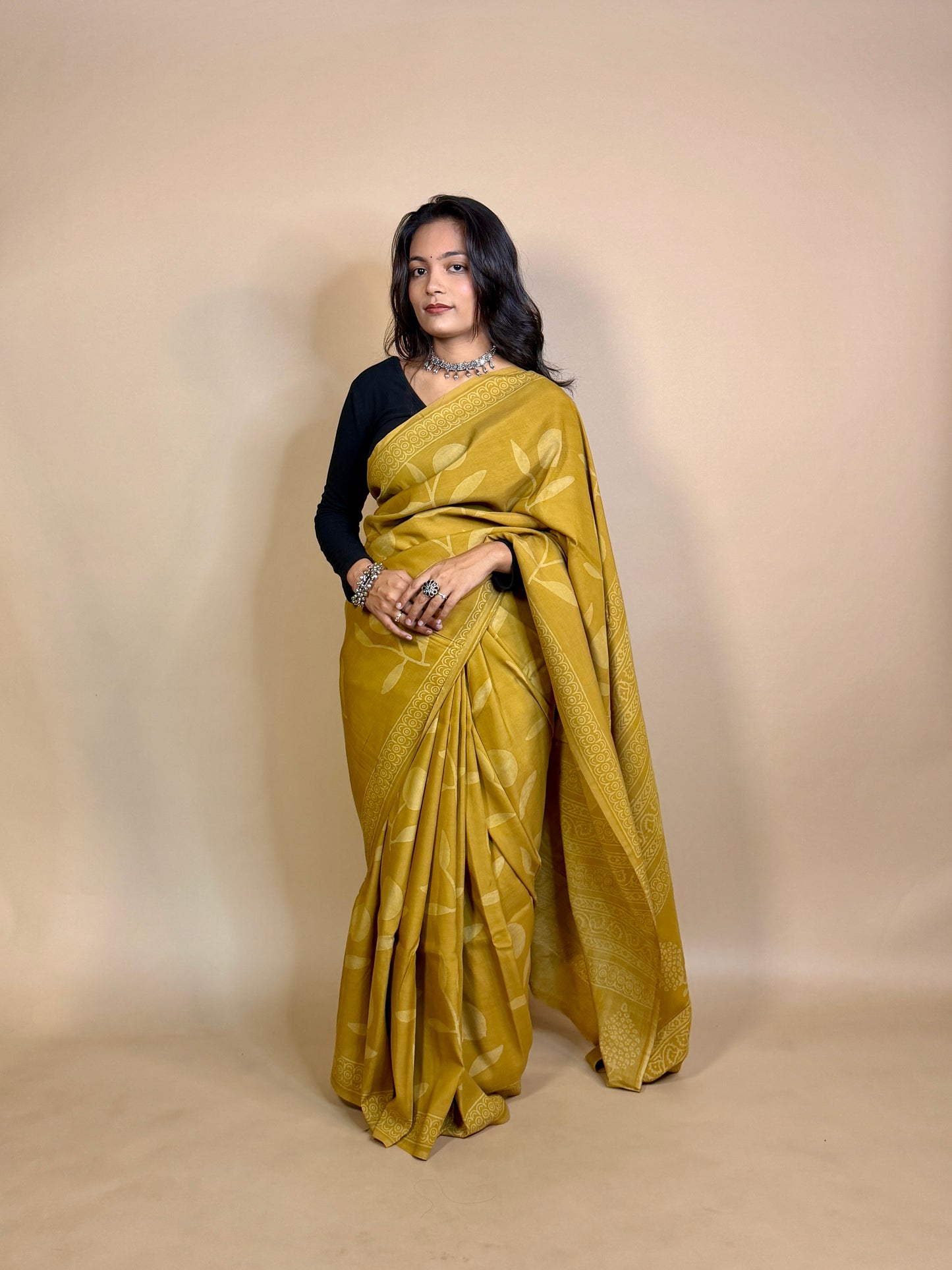 Assam Silk Handblock Printed Saree