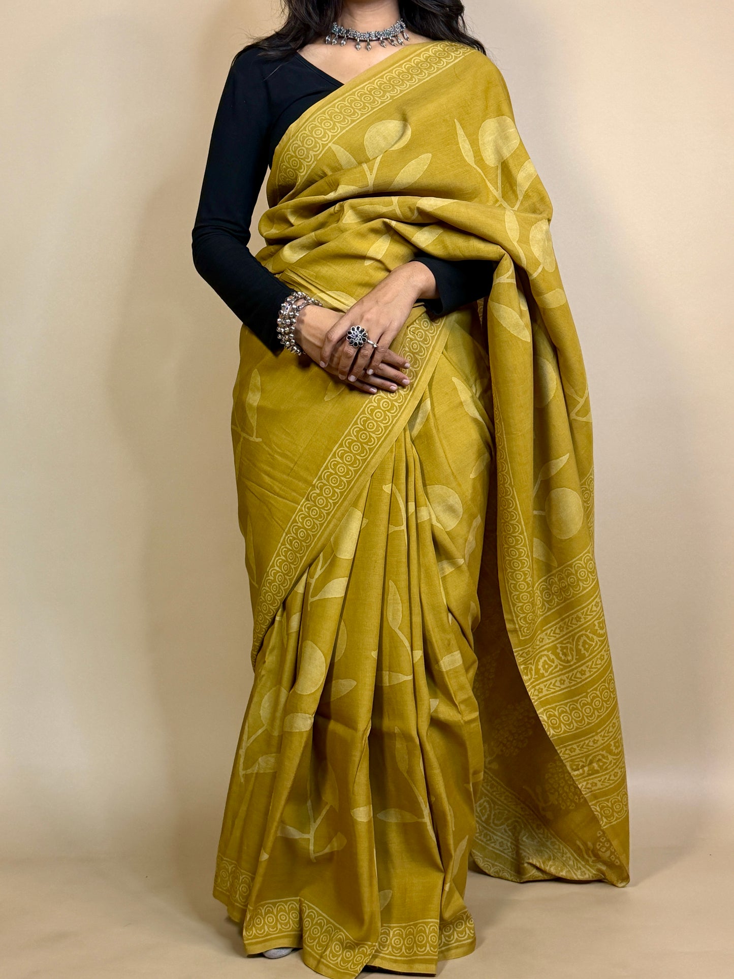 Assam Silk Handblock Printed Saree