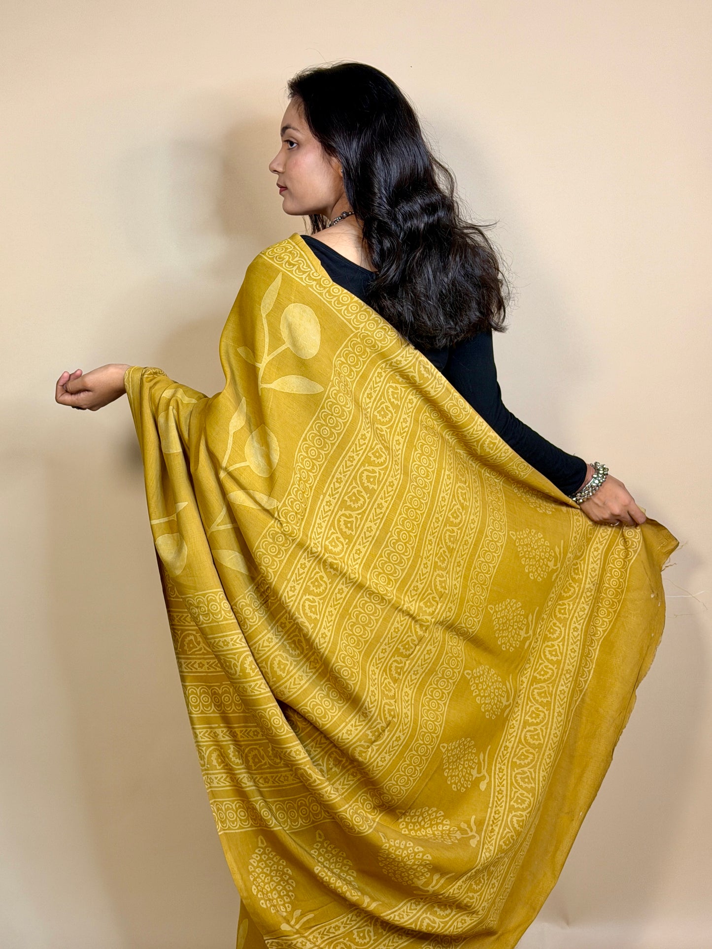 Assam Silk Handblock Printed Saree