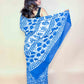 Indigo Blue Handblock Printed Cotton Saree
