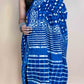 Indigo Blue Handblock Printed Cotton Saree