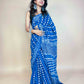 Indigo Blue Handblock Printed Cotton Saree