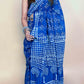 Indigo Blue Handblock Printed Cotton Saree