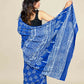 Indigo Blue Handblock Printed Cotton Saree