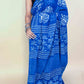 Indigo Blue Handblock Printed Cotton Saree