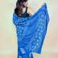 Indigo Blue Handblock Printed Cotton Saree