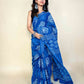 Indigo Blue Handblock Printed Cotton Saree