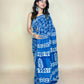 Indigo Blue Handblock Printed Cotton Saree