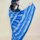Indigo Blue Handblock Printed Cotton Saree