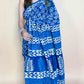 Indigo Blue Handblock Printed Cotton Saree