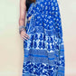 Indigo Blue Handblock Printed Cotton Saree