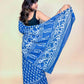 Indigo Blue Handblock Printed Cotton Saree