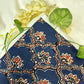 Indigo Ajrakh Handblock Printed Cotton Fabric
