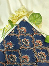 Indigo Ajrakh Handblock Printed Cotton Fabric
