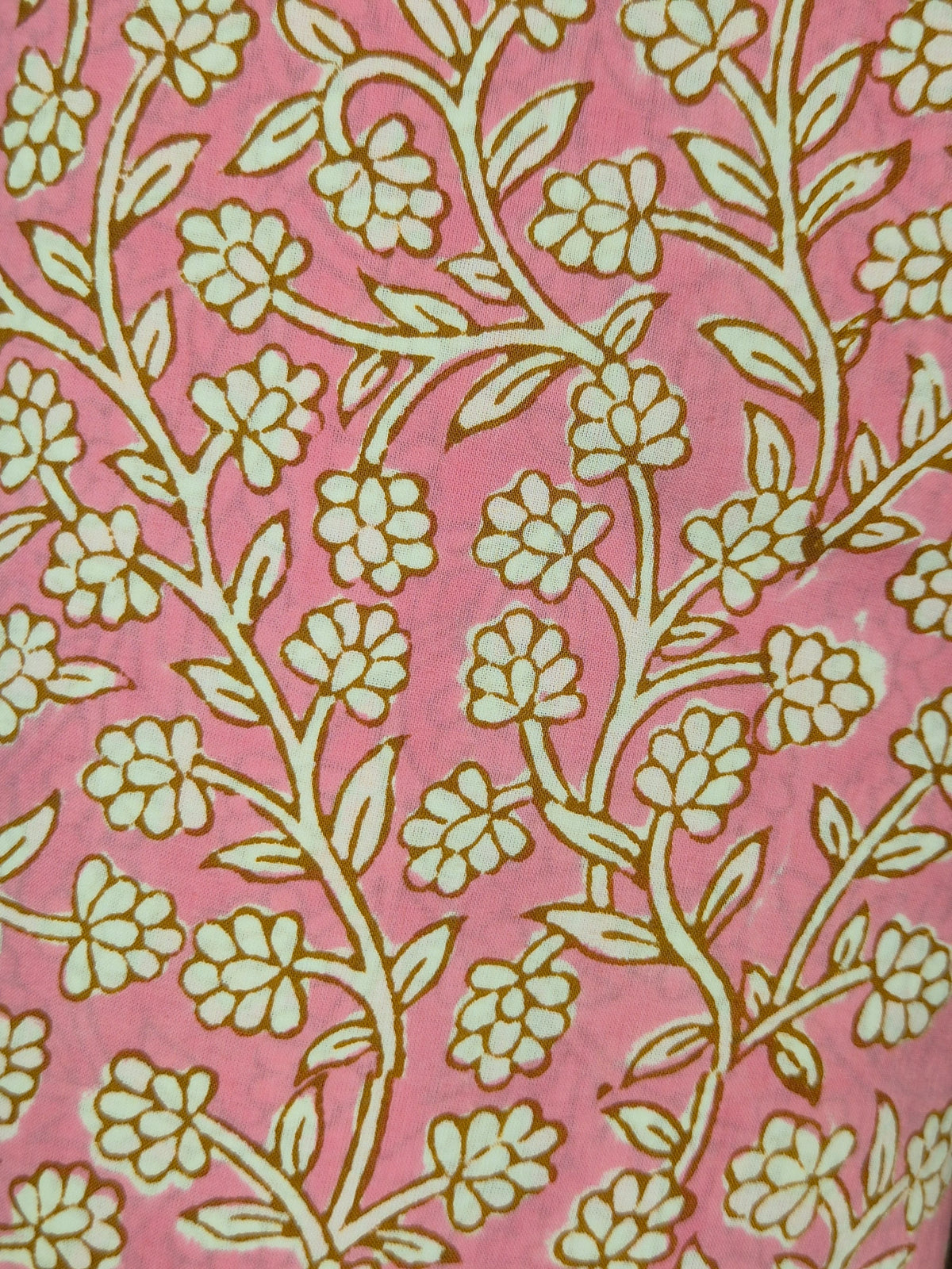 Multicolor Indigo White Print Fabric | Blush Pink