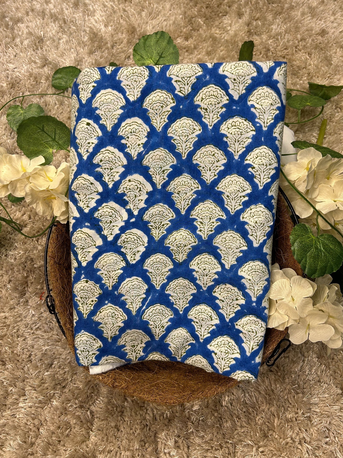 Indigo White Print Fabric