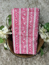 Multicolor Indigo White Print Fabric | Pink