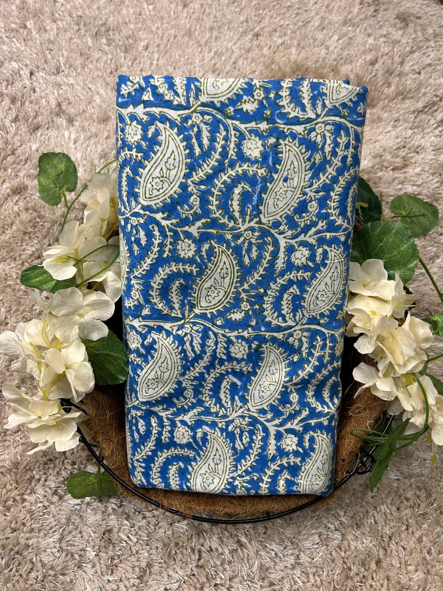 Indigo White Print Fabric