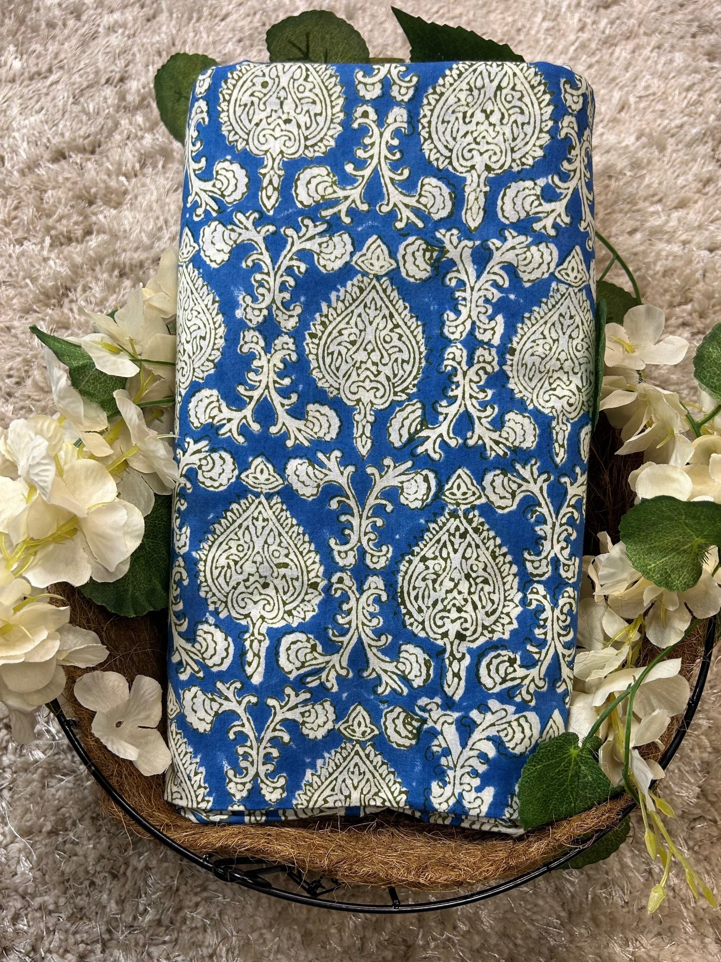 Indigo White Print Fabric