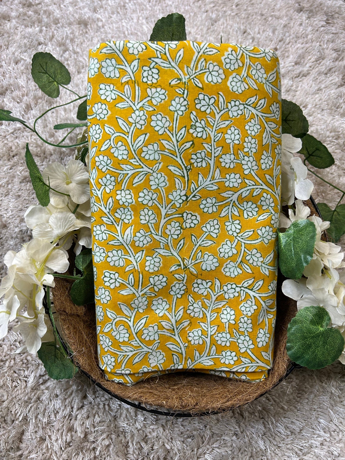Indigo White Print Fabric