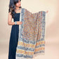 Cream Kalamkari Handblock Printed Cotton Dupatta