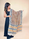 Cream Kalamkari Handblock Printed Cotton Dupatta