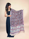 Deep Maroon Kalamkari Handblock Printed Cotton Dupatta
