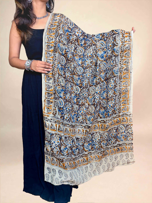 Kalamkari Handblock Printed Cotton Dupatta