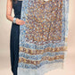 Cream Kalamkari Handblock Printed Cotton Dupatta