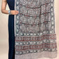 Cream &amp; Brown Kalamkari Handblock Printed Cotton Dupatta