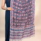 Deep Plum Brown Kalamkari Handblock Printed Cotton Dupatta