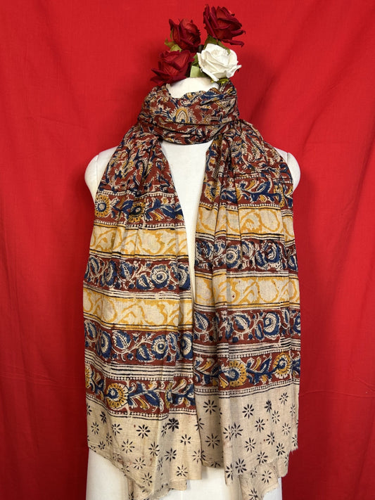 Kalamkari Handblock Printed Cotton Dupatta