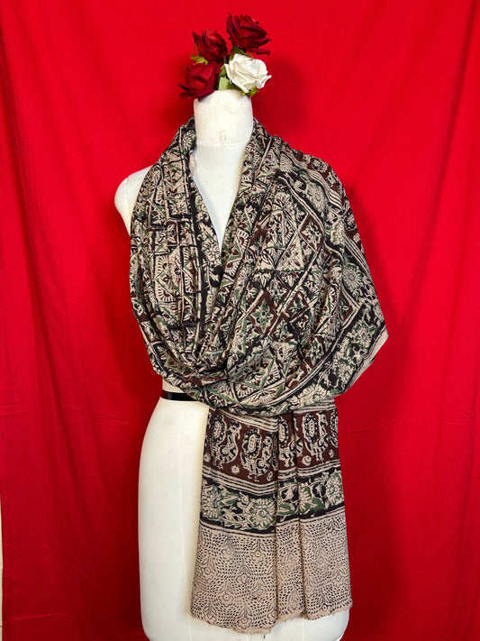 Kalamkari Handblock Printed Cotton Dupatta