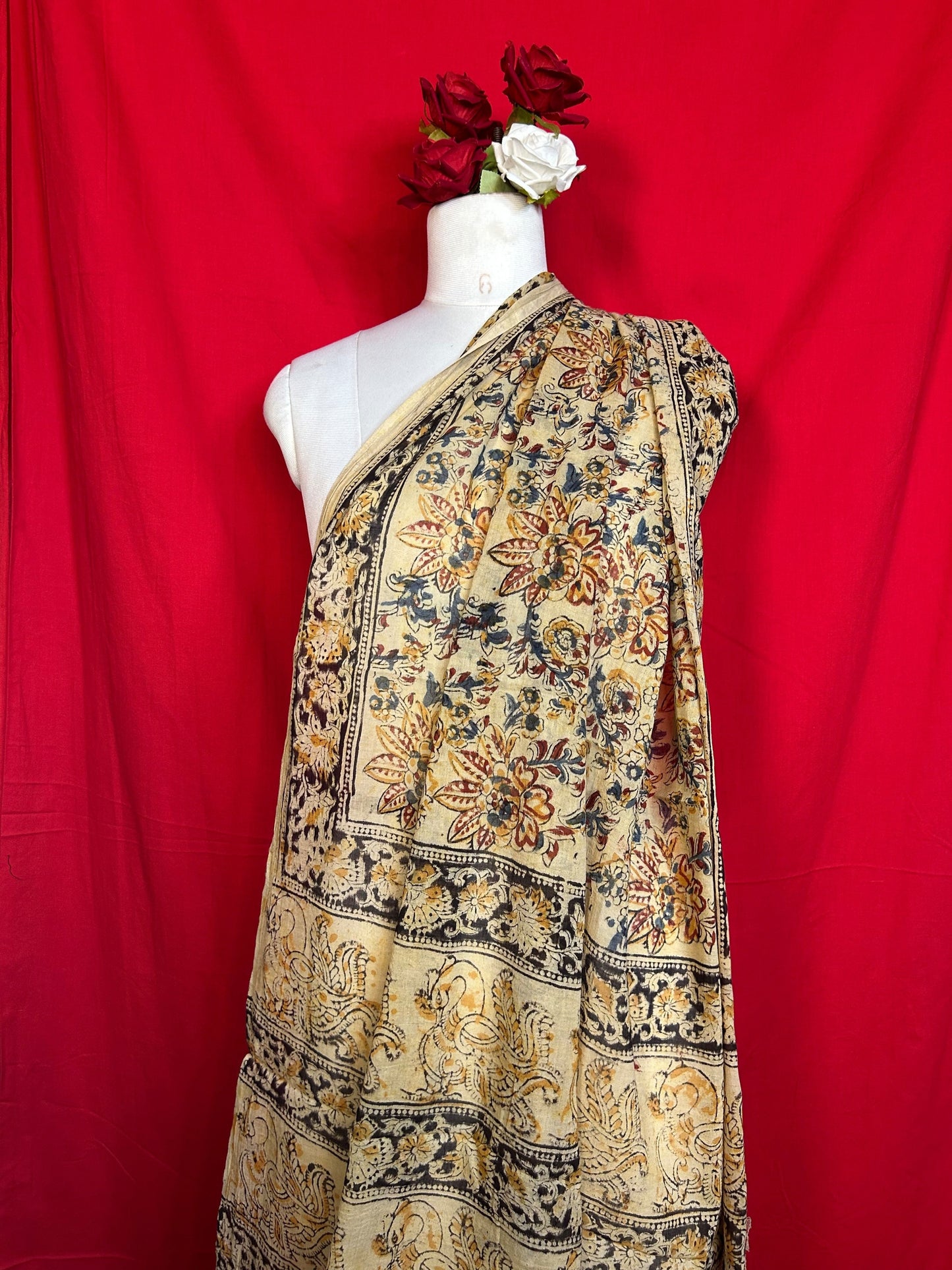 Kalamkari Handblock Printed Cotton Dupatta