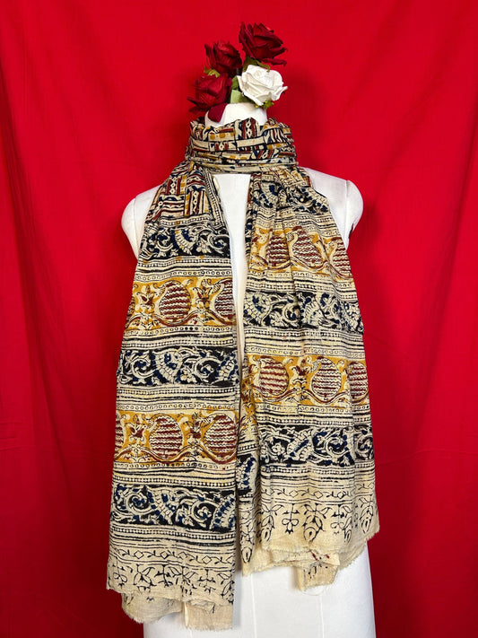 Kalamkari Handblock Printed Cotton Dupatta